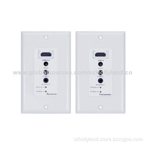 HDMI Extender, Wall Plate, 20KHz-60KHz Wideband Bi-direction IR PoE, 50m Single Cat5e/6